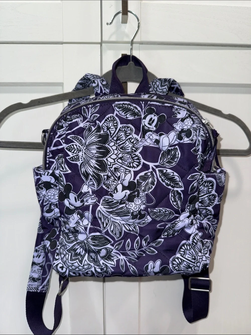 Disney Vera Bradley Mickey and Minnie Flirty Floral Quilted Mini Backpack -